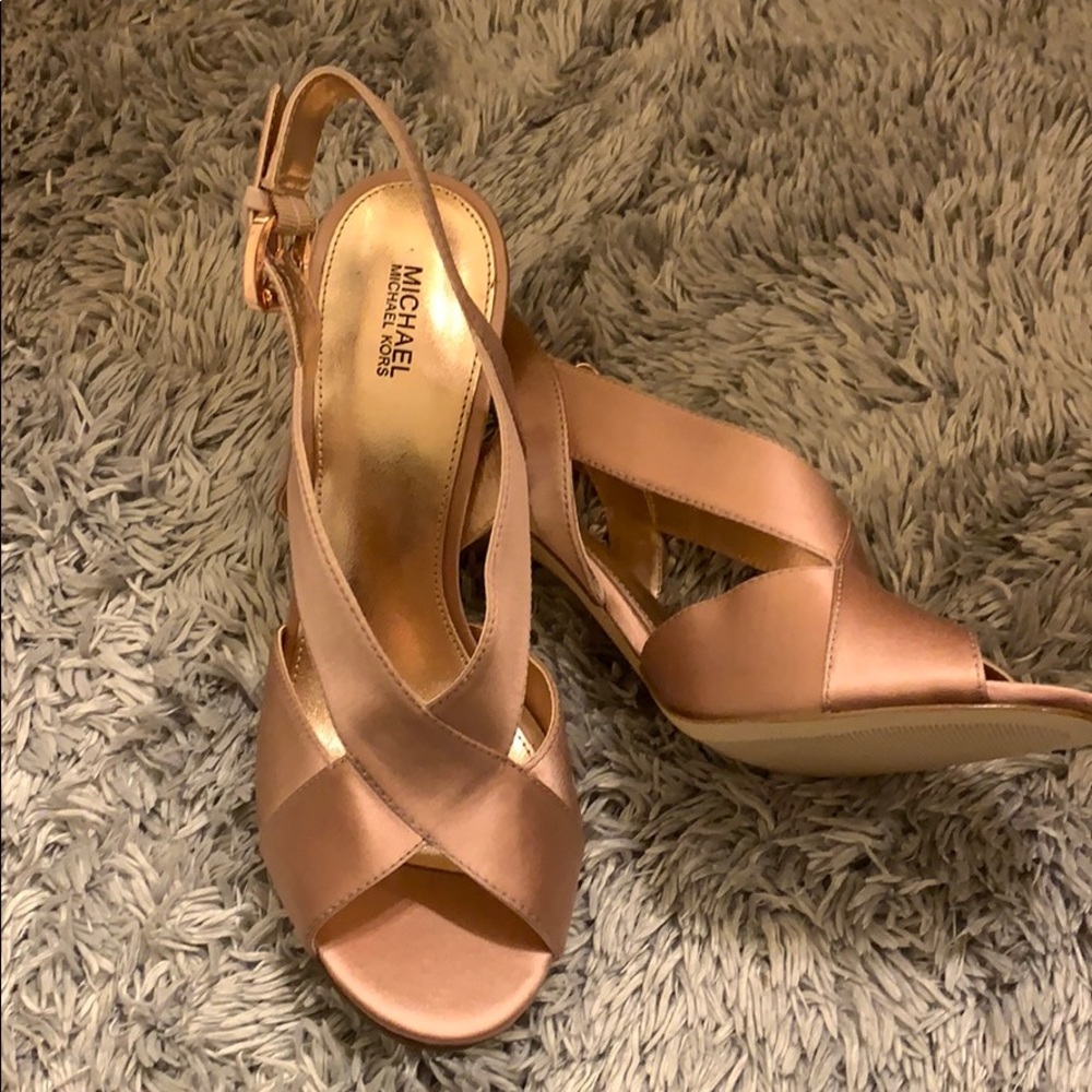 Michael kors satin pink heels